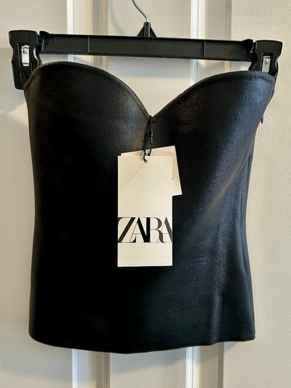 Zara NWT Black Strapless Bustier thick tube top